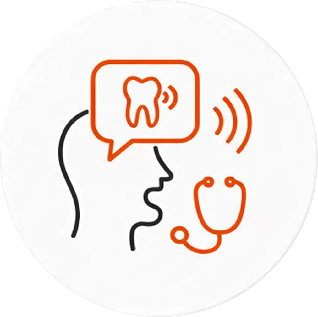 Icon representing patient consultation and medical history review